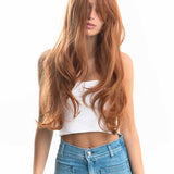 Rachel's Pick- 26 Inches Curly Copper Fashion Wig With Bangs CICILIA