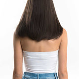 JBEXTENSION 16 Inches Short Bob Cut Cold Brown Wig With Bangs FEDERICA