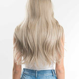 JBEXTENSION 25 Inches Curly Cold Blonde Wig With Bangs KAILEY