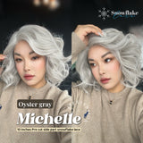 JBEXTENSION 10 Inches Oyster Gray Pre-Cut Side Part Snowflake Lace Frontlace Glueless Wig MICHELLE OYSTER GRAY【BENDY EAR TABS】