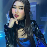 Get the Influencer Look with22 Inches Brown Medium Length Women Pre-Cut Frontlace Glueless Wig ROBY