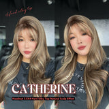 JBEXTENSION 25 Inches Scalpiana Hazelnut 3.5X4 Hard Silky Top Natural Scalp Effect Wig With Bangs CATHERINE HAZELNUT