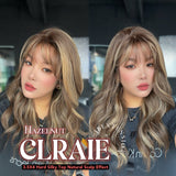 JBEXTENSION 22 Inches Scalpiana Hazelnut 3.5X4 Hard Silky Top Natural Scalp Effect Women Wig With Bangs CLAIRE SILKY TOP HAZELNUT