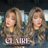 HOT OF SEASON -22 Inches Scalpiana Hazelnut 3.5X4 Hard Silky Top Natural Scalp Effect Women Wig With Bangs CLAIRE SILKY TOP HAZELNUT