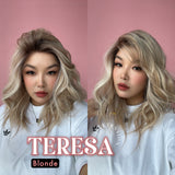 JBEXTENSION 18 Inches Mix Blonde Pre-Cut Snowflake Lace Frontlace Glueless Wig TERESA BLONDE【PERMATEASE】【BENDY EAR TABS】