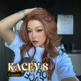 JBEXTENSION 20 Inches Copper Pre-Cut Snowflake Lace Frontlace Glueless Wig KACEY S COPPER【PERMATEASE】【BENDY EAR TABS】- M/L
