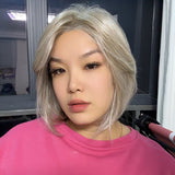 HOT OF SEASON - 12 Inches Bob Cut Cream Blonde Pre-Cut Snowflake Lace Frontlace Glueless Wig KHLOE CREAM BLONDE【PERMATEASE】【BENDY EAR TABS】