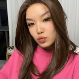 JBEXTENSION 18 Inches Brown Pre-Cut Snowflake Lace Frontlace Glueless Wig KHLOE LONG BROWN【PERMATEASE】【BENDY EAR TABS】