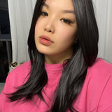HOT OF SEASON - 18 Inches Black Pre-Cut Snowflake Lace Frontlace Glueless Wig KHLOE LONG BLACK【PERMATEASE】【BENDY EAR TABS】