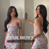 Get this look with JBEXTENSION 26 Inches Curly Women Cold Brown Wig Pre-Cut Frontlace Glueless Wig EMMIE BROWN