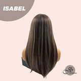 JBEXTENSION 22 Inches Dark Brown With Blonde Highlight Straight Wig ISABEL