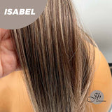 JBEXTENSION 22 Inches Dark Brown With Blonde Highlight Straight Wig ISABEL