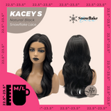 JBEXTENSION 20 Inches Natural Black Pre-Cut Snowflake Lace Frontlace Glueless Wig KACEY S NATURAL BLACK【PERMATEASE】【BENDY EAR TABS】- M/L