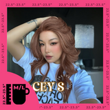 JBEXTENSION 20 Inches Copper Pre-Cut Snowflake Lace Frontlace Glueless Wig KACEY S COPPER【PERMATEASE】【BENDY EAR TABS】- M/L