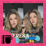 JBEXTENSION 18 Inches Shatush Mix Blonde Pre-Cut Snowflake Lace Frontlace Glueless Wig TERESA SHATUSH MIX BLONDE【PERMATEASE】【BENDY EAR TABS】- M/L