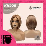 JBEXTENSION 12 Inches Bob Cut Paprika Pre-Cut Snowflake Lace Frontlace Glueless Wig KHLOE PAPRIKA【PERMATEASE】【BENDY EAR TABS】- M/L