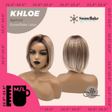 JBEXTENSION 12 Inches Bob Cut Apricot Pre-Cut Snowflake Lace Frontlace Glueless Wig KHLOE APRICOT【PERMATEASE】【BENDY EAR TABS】- M/L