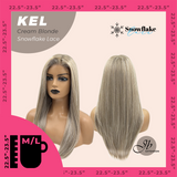 JBEXTENSION 22 Inches Cream Blonde Pre-Cut Snowflake Lace Frontlace Glueless Wig KEL CREAM BLONDE【PERMATEASE】【BENDY EAR TABS】- M/L