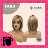 JBEXTENSION 12 Inches Shatush Mix Blonde Pre-Cut Side Part Snowflake Lace Frontlace Glueless Wig TARA SNOWFLAKE【BENDY EAR TABS】- M/L