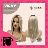 JBEXTENSION 20 Inches Bali Blonde Pre-Cut Snowflake Lace Frontlace Glueless Wig VICKY BALI BLONDE【PERMATEASE】【BENDY EAR TABS】- M/L