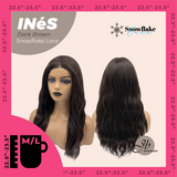 JBEXTENSION 22 Inches Dark Brown Pre-Cut Snowflake Lace Frontlace Glueless Wig INéS DARK BROWN【PERMATEASE】【BENDY EAR TABS】- M/L