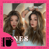 JBEXTENSION 22 Inches Mix Blonde Pre-Cut Snowflake Lace Frontlace Glueless Wig INéS SNOWFLAKE【PERMATEASE】【BENDY EAR TABS】- M/L