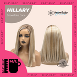 JBEXTENSION 16 Inches Blonde Straight Pre-Cut Side Part Snowflake Lace Frontlace Glueless Wig HILLARY SNOWFLAKE【BENDY EAR TABS】- M/L