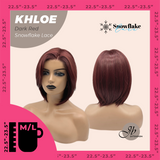 JBEXTENSION 12 Inches Bob Cut Dark Red Pre-Cut Snowflake Lace Frontlace Glueless Wig KHLOE DARK RED【PERMATEASE】【BENDY EAR TABS】- M/L