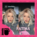 JBEXTENSION 12 Inches Blonde Curly Pre-Cut Side Part Snowflake Lace Frontlace Glueless Wig FATIMA SNOWFLAKE【BENDY EAR TABS】- M/L