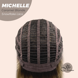 JBEXTENSION 10 Inches Caramel Blonde Pre-Cut Side Part Snowflake Lace Frontlace Glueless Wig MICHELLE CARAMEL BLONDE【BENDY EAR TABS】