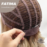 JBEXTENSION 12 Inches Blonde Curly Pre-Cut Side Part Snowflake Lace Frontlace Glueless Wig FATIMA SNOWFLAKE【BENDY EAR TABS】- M/L