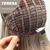 JBEXTENSION 18 Inches Mushroom Grey Pre-Cut Snowflake Lace Frontlace Glueless Wig TERESA MUSHROOM GREY【PERMATEASE】【BENDY EAR TABS】