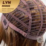 JBEXTENSION LYN DARK MONO Partial Monofilament Wig 17 Inches Dark Caramel Partial Mono Lace Glueless Wig LYN MONO DARK CARAMEL【BENDY EAR TABS】