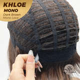 JBEXTENSION KHLOE MONO DARK BROWN Monofilament Handmade Wig 6X5 Full Monofilament Hand Tied Top Wig 12 Inches Bob Cut Dark Brown Mono Lace Handmade Futura Fiber Wig With Anti-slip Silicone Strips Glueless Wig KHLOE MONO DARK BROWN【BENDY EAR TABS】