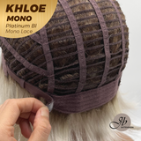 JBEXTENSION KHLOE MONO Monofilament Handmade Wig 6X5 Full Monofilament Hand Tied Top Wig 12 Inches Bob Cut Platinum Blonde Mono Lace Handmade Futura Fiber Wig With Anti-slip Silicone Strips Glueless Wig KHLOE MONO PLATINUM BLONDE【BENDY EAR TABS】