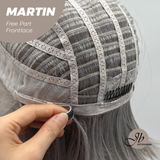 JBEXTENSION 12 Inches Bob Cut Grey 13X3 Lace Pre-Cut Free Part Frontlace Wig MARTIN