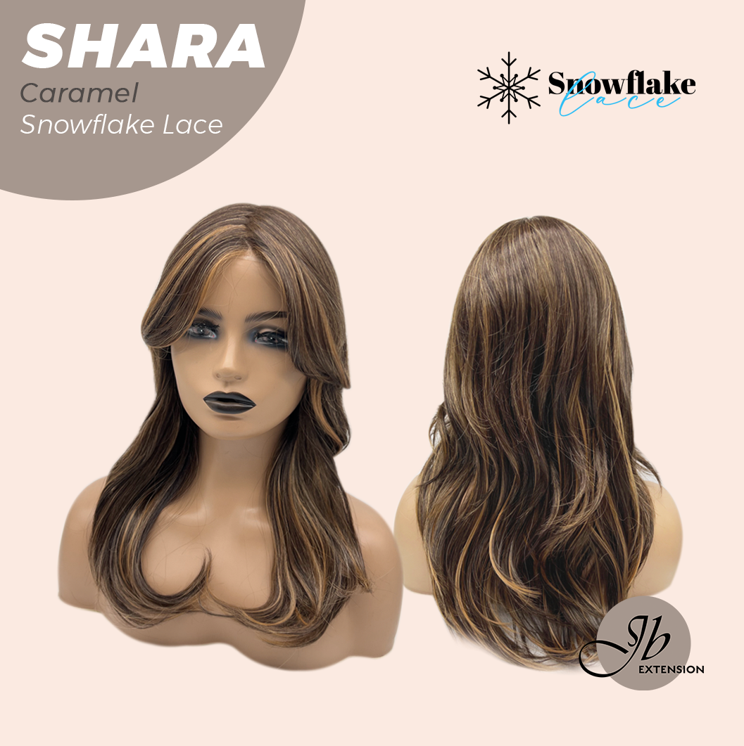JBEXTENSION 17 Inches Curly Caramel Pre-Cut T Part Snowflake Lace JBEXTENSION 17 Inches Curly Caramel Pre-Cut T Part Snowflake Lace