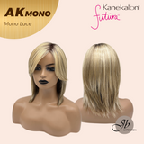 JBEXTENSION AK MONO Monofilament Handmade Wig 6X5 Full Monofilament Hand Tied Top Wig 13 Inches Blonde Mono Lace Wig With Anti-slip Silicone Strips Glueless Wig AK MONO【BENDY EAR TABS】