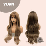 [PRE-ORDER] 30 Inches Long Light Brown With Highlight Wig With Bangs YUMI