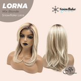 JBEXTENSION 18 Inches Mix Blonde Curly Pre-Cut Snowflake Lace Frontlace Glueless Wig LORNA SNOWFLAKE MIX BLONDE【PERMATEASE】【BENDY EAR TABS】