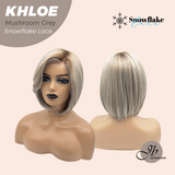 JBEXTENSION 12 Inches Bob Cut Mushroom Grey Pre-Cut Snowflake Lace Frontlace Glueless Wig KHLOE MUSHROOM GREY【PERMATEASE】【BENDY EAR TABS】
