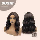 JBEXTENSION 16 Inches Dark Brown Women Pre-Cut Frontlace Glueless Wig SUSIE