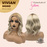 JBEXTENSION VIVIAN MONO Monofilament Handmade Wig 6X5 Full Monofilament Hand Tied Top Wig 12 Inches Blonde Wave Mono Lace Wig With Anti-slip Silicone Strips Glueless Wig VIVIAN MONO【BENDY EAR TABS】
