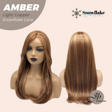 JBEXTENSION 21 Inches Straight Light Copper Pre-Cut T Part Snowflake Lace Frontlace Glueless Wig AMBER LIGHT COPPER【BENDY EAR TABS】