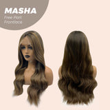 JBEXTENSION 26 Inches Ombre Brown Wave Lace Front Wig.Pre Plucked 6*14 HD Transparent Lace Frontal Glueless Wig MASHA