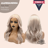 JBEXTENSION 20 Inches Ash Pink Curly Fiber X, Tangle Less Pre-Cut Free Part Frontlae Glueless Wig ALESSANDRA ASH PINK