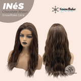 JBEXTENSION 22 Inches Chocolate Brown Pre-Cut Snowflake Lace Frontlace Glueless Wig INéS CHOCOLATE BROWN【PERMATEASE】【BENDY EAR TABS】- M/L