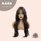 JBEXTENSION 26 Inches Scalpiana Tea Black Darkest Brown Curly 3.5X4 Hard Silky Top Natural Scalp Effect Wig KARA