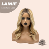JBEXTENSION 16 Inches Blonde Pre-Cut Snowflake Lace Frontlace Glueless Wig LAINIE【PERMATEASE】【BENDY EAR TABS】