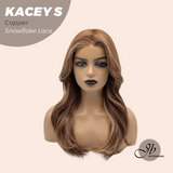 JBEXTENSION 20 Inches Copper Pre-Cut Snowflake Lace Frontlace Glueless Wig KACEY S COPPER【PERMATEASE】【BENDY EAR TABS】- M/L